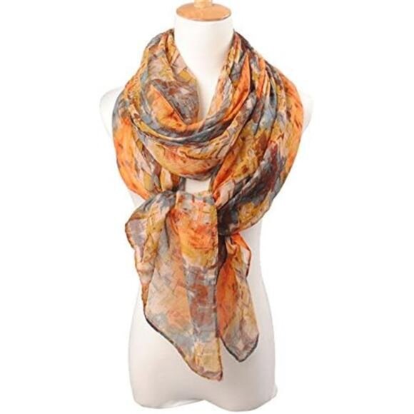 Mixed Color Cotton Voile Scarf Shawl - Picture 3 of 6